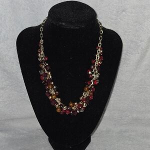 Red and Gold Beaded Necklace